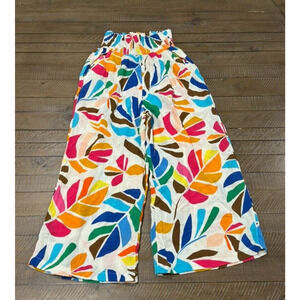 Tabitha Brown Print Botanical Summer Multicolor Pants - Size S